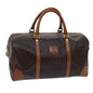 Luxury CELINE Macadam Canvas Boston Bag PVC Brown 71547