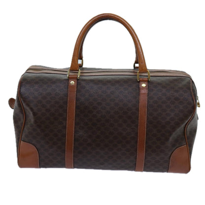 Luxury CELINE Macadam Canvas Boston Bag PVC Brown 71547