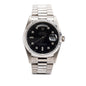 Rolex 18k White Gold Day Date 36 MM President Watch Black Diamond Dial 18239
