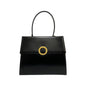 CELINE Handbag Calfskin, Leather black Circle logo Women