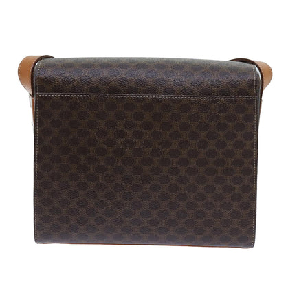 Luxury CELINE Macadam Canvas Shoulder Bag PVC Brown 71881