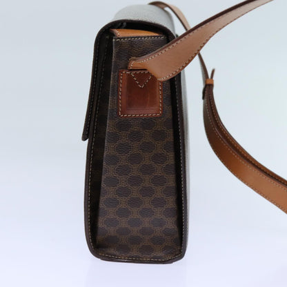 Luxury CELINE Macadam Canvas Shoulder Bag PVC Brown 71881