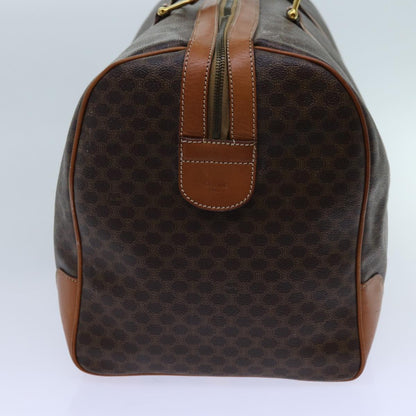 Luxury CELINE Macadam Canvas Boston Bag PVC Brown 71886