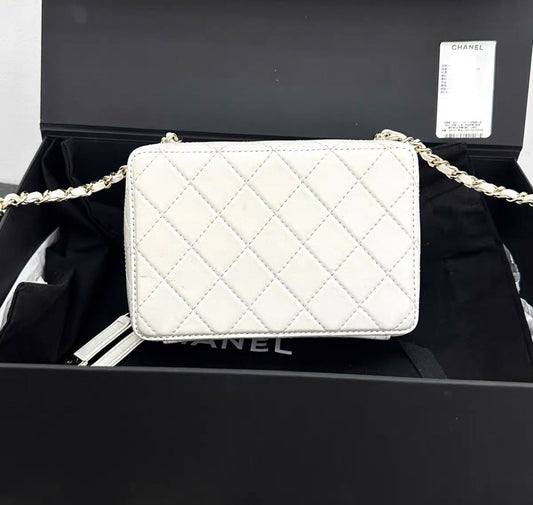 24S Chanel Collectible Runway Camera White Mirror Crossbody Bag Rovelle Bags