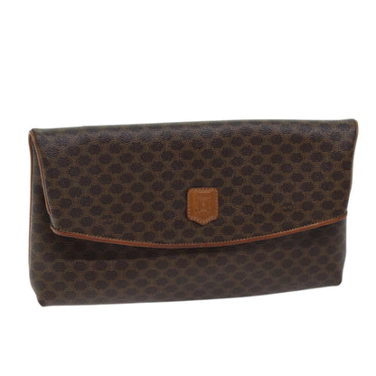 Luxury CELINE Macadam Canvas Clutch Bag PVC Brown 72089