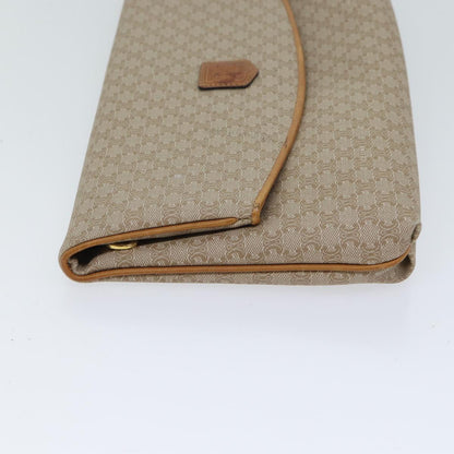 Luxury CELINE Macadam Canvas Clutch Bag Beige 72090