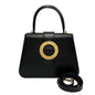 CELINE Shoulder Bag Calfskin, Leather black Circle Logo Metal 2way Women