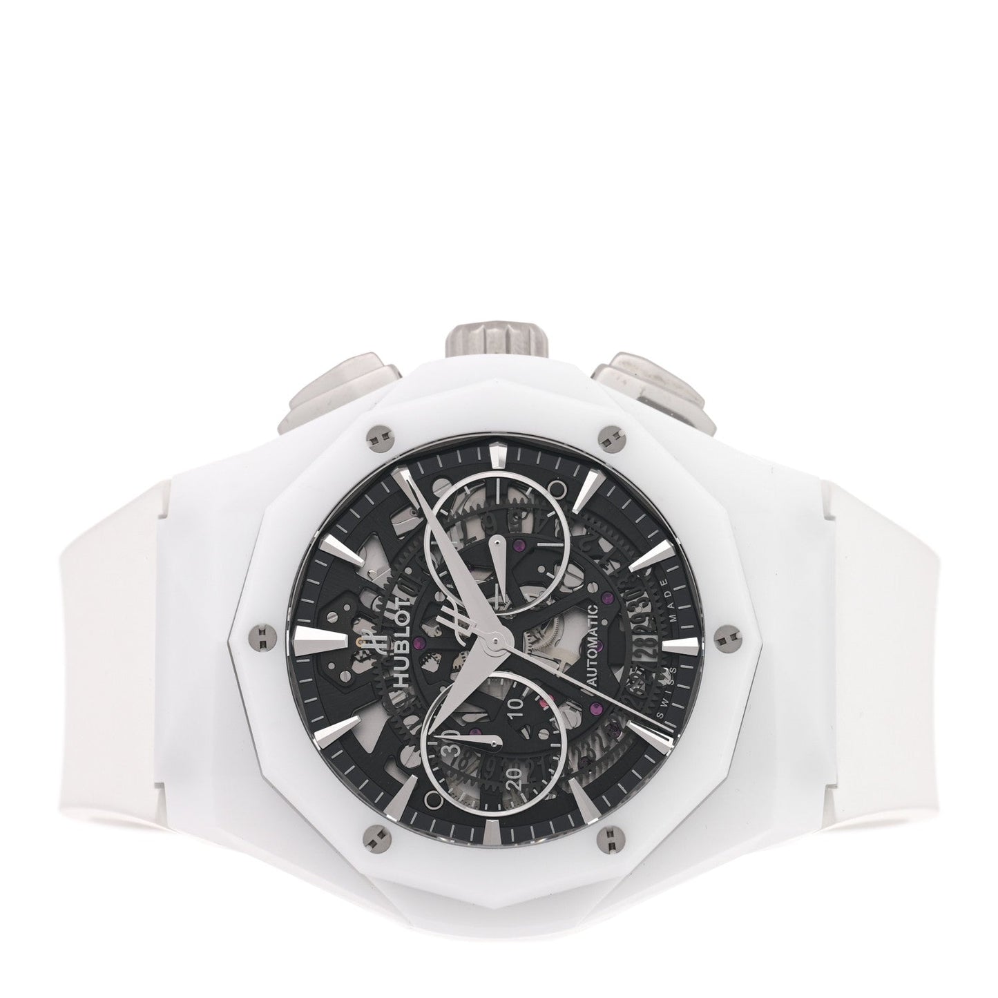 Ceramic Rubber 45mm Classic Fusion Aerofusion Chronograph Automatic Watch Black 525.HI.0170.RW.ORL21