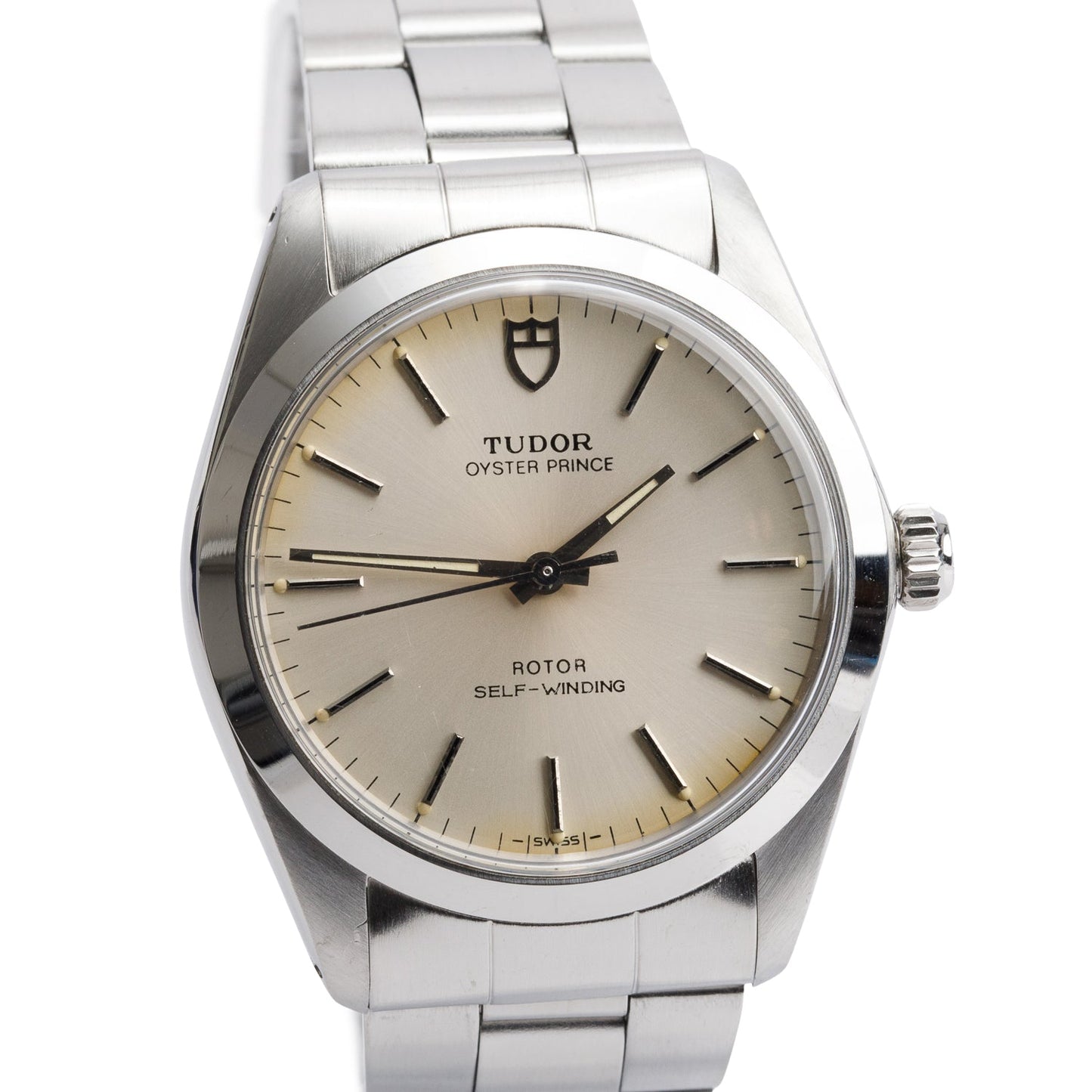 Tudor Vintage Stainless Steel Oyster Prince 34 MM Automatic Watch Silver Dial 90220