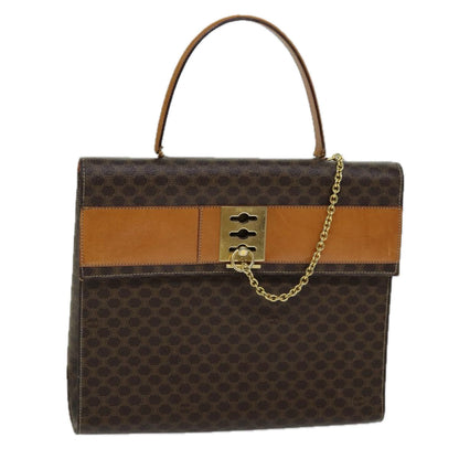 Luxury CELINE Macadam Canvas Hand Bag PVC Brown 72184