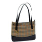 Luxury Burberry Nova Check Tote Bag Canvas Beige Black Auth 72354
