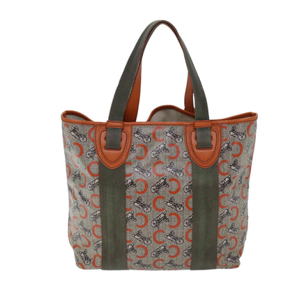 Luxury CELINE C Macadam Canvas Tote Bag Orange 72422