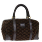 Luxury CELINE Macadam Canvas Boston Bag Brown 72454