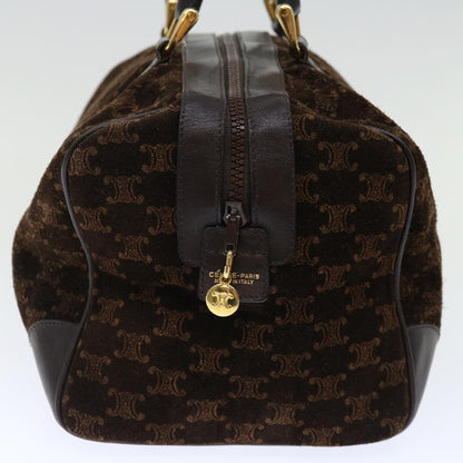 Luxury CELINE Macadam Canvas Boston Bag Brown 72454