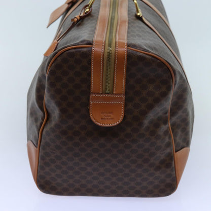 Luxury CELINE Macadam Canvas Boston Bag PVC Brown 72518