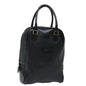 Luxury BurberrySs Shoes case Hand Bag Leather Black Auth 72670
