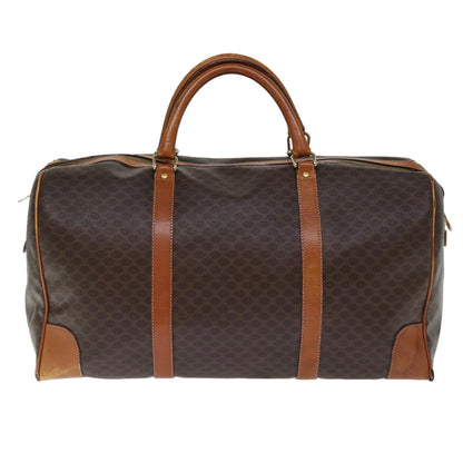 Luxury CELINE Macadam Canvas Boston Bag PVC Brown 72705