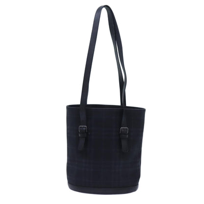 Luxury Burberry Nova Check Shoulder Bag Canvas Navy Auth 72748