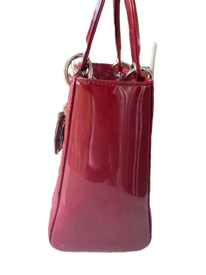Lady Dior Medium Bag Red Patent Leather SKU 0194 Rovelle Bags