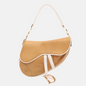 Dior Saddle Brown Leather and Silk Interior Shoulder Bag Rovelle Bags