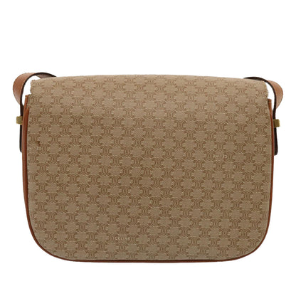 Luxury CELINE Macadam Canvas Shoulder Bag Beige 73027
