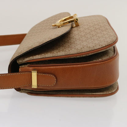 Luxury CELINE Macadam Canvas Shoulder Bag Beige 73027