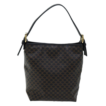 Luxury CELINE Macadam Canvas Shoulder Bag PVC Black 73131