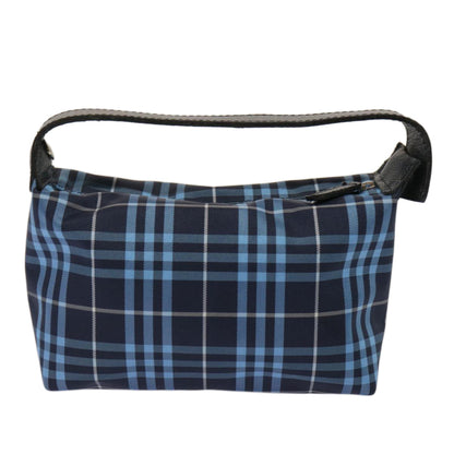 Luxury Burberry Nova Check Hand Bag Nylon Blue Auth 73195