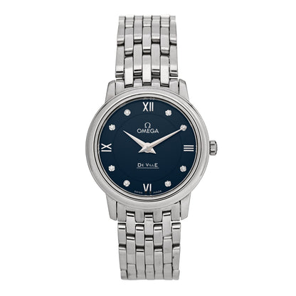 Stainless Steel Diamond 27mm De Ville Prestige Quartz Watch Blue 424.10.27.60.53.001