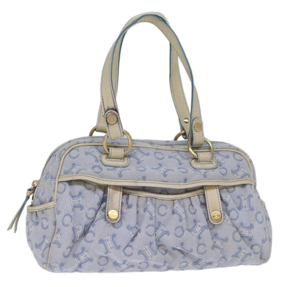 Luxury CELINE C Macadam Canvas Hand Bag Light Blue 73242