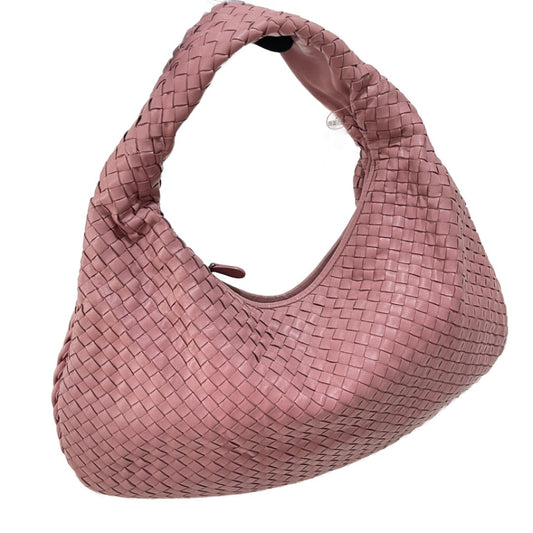 Bottega Veneta Veneta Hobo Medium Cherry Blossom Pink Intrecciato Leather Bag 40cm