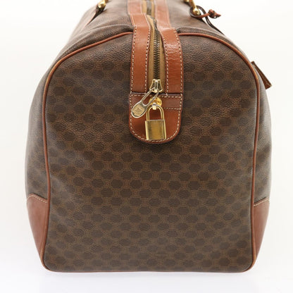 Luxury CELINE Macadam Canvas Boston Bag PVC Brown 73343