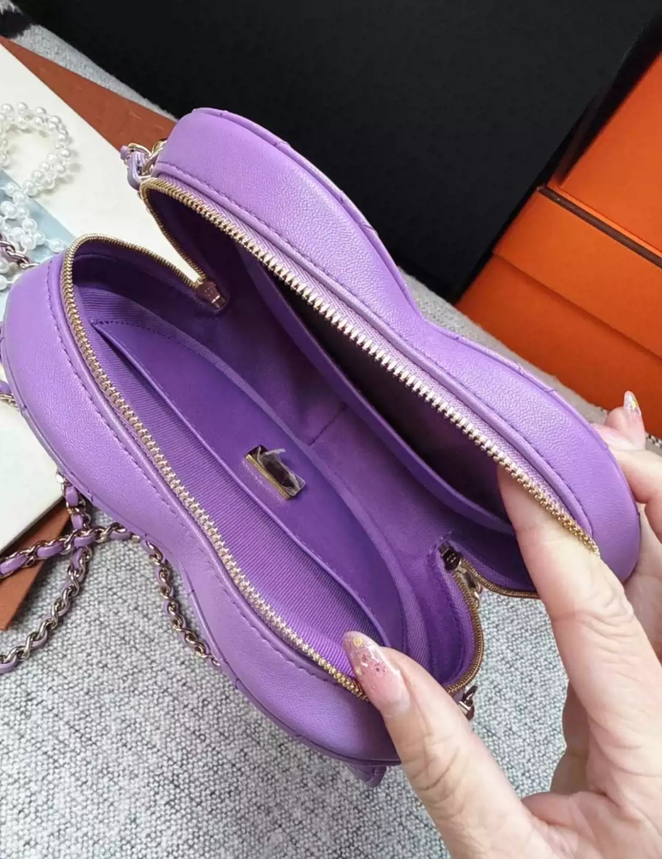 Chanel 22S Purple Heart Bag Large Rovelle Bags