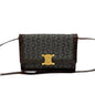 CELINE Shoulder Bag Leather, Wool Brown C Macadam logo Metal Women