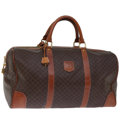 Luxury CELINE Macadam Canvas Boston Bag PVC Brown 73452