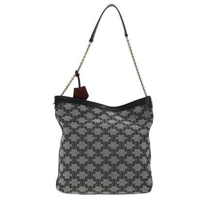 Luxury CELINE Triomphe Canvas Shoulder Bag Gray 73617