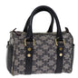 Luxury CELINE Triomphe Canvas Hand Bag Gray Auth 73729