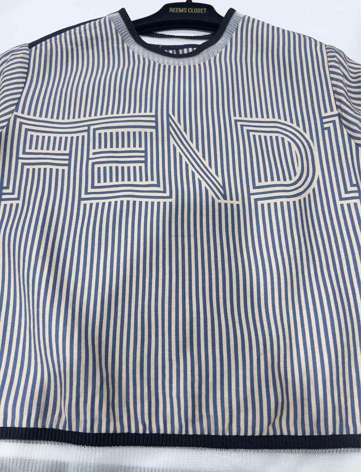 FENDI Jersey Black & Beige Logo Size US 2 Top Rovelle Bags