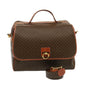 Luxury CELINE Macadam Canvas Boston Bag PVC 2way Brown 73841
