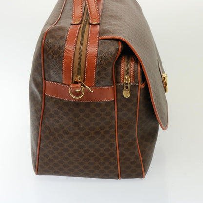 Luxury CELINE Macadam Canvas Boston Bag PVC 2way Brown 73841