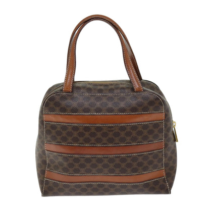 Luxury CELINE Macadam Canvas Hand Bag PVC Brown 73854