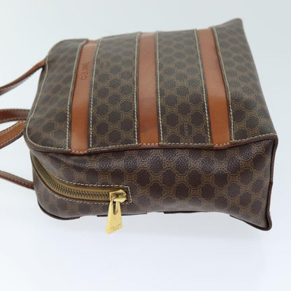 Luxury CELINE Macadam Canvas Hand Bag PVC Brown 73854