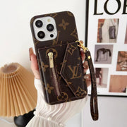 Tri-fold zipper phone case for iphone