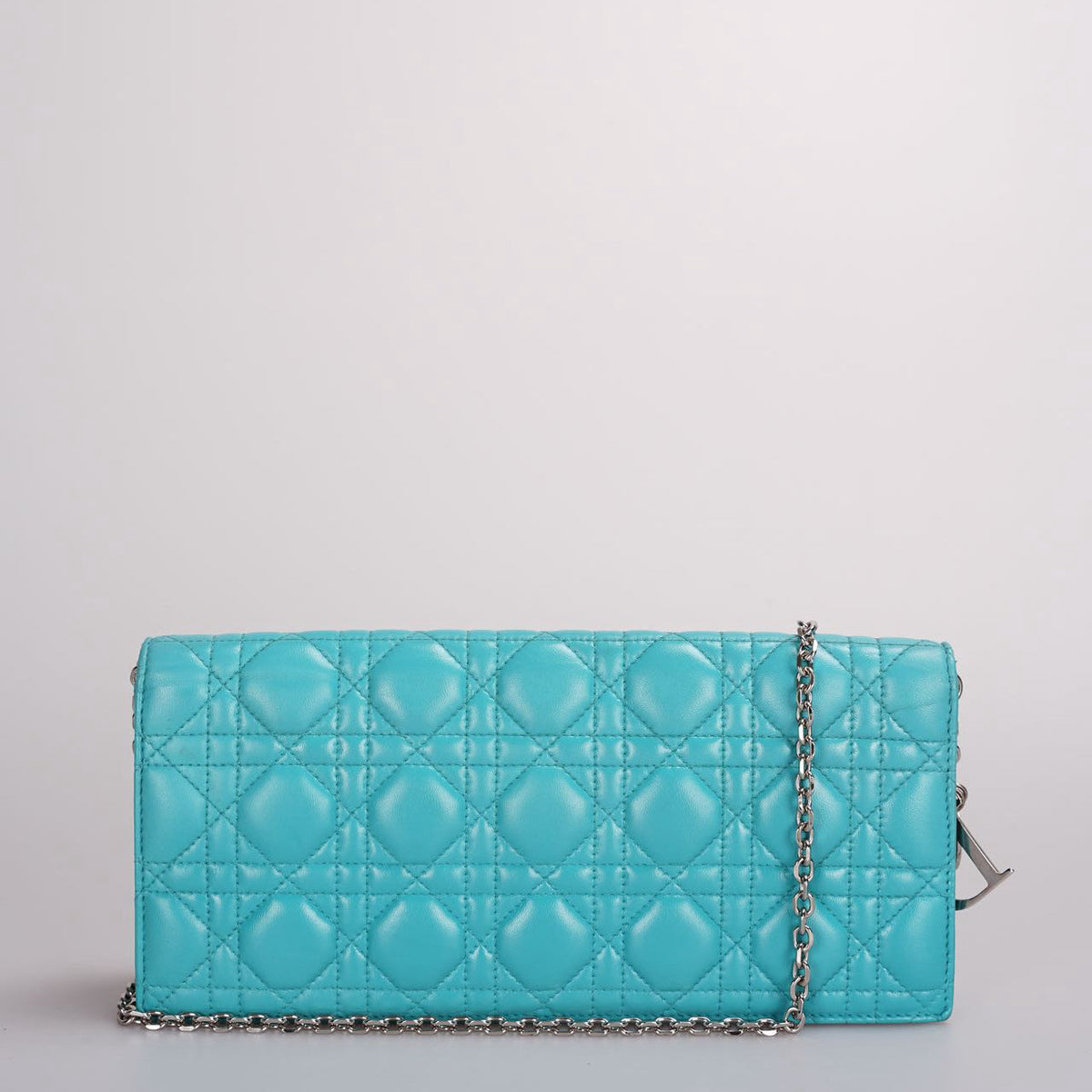 Dior Aqua Green Cannage Leather Lady Dior Chain Clutch Bag Rovelle Bags