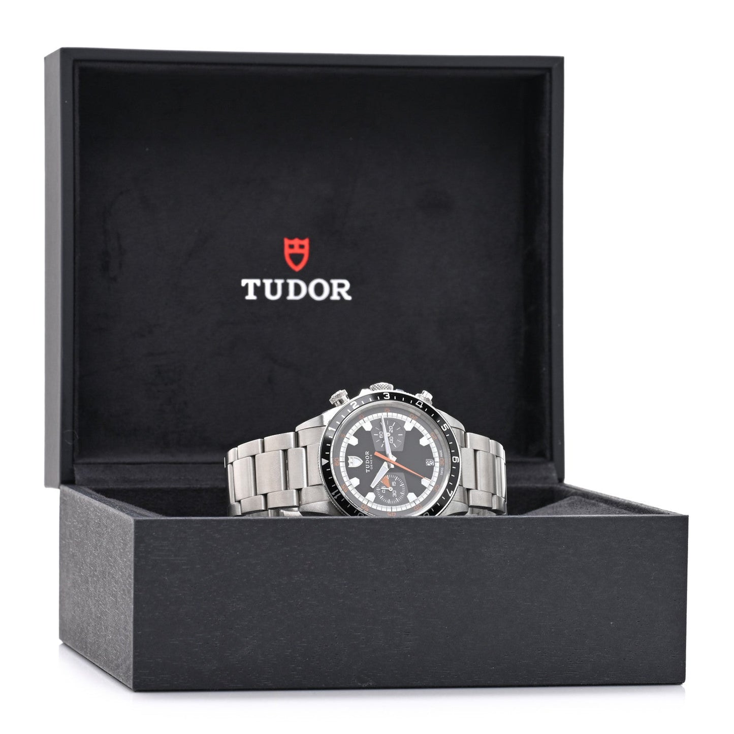 Stainless Steel 42mm Heritage Chrono Automatic Watch Black 70330N