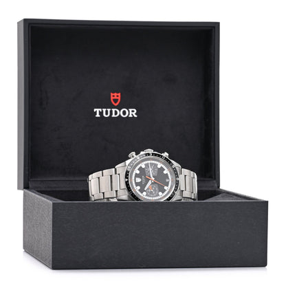 Stainless Steel 42mm Heritage Chrono Automatic Watch Black 70330N