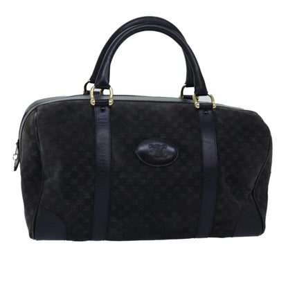 Luxury CELINE Macadam Canvas Boston Bag Black 74547