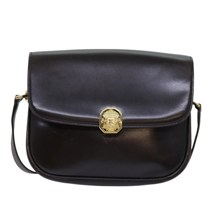 Luxury CELINE Shoulder Bag Leather Brown 74588