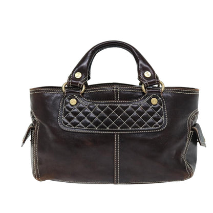 Luxury CELINE Hand Bag Leather Brown 74692