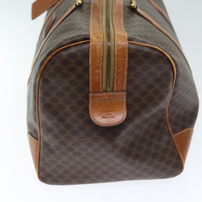 Luxury CELINE Macadam Canvas Boston Bag PVC Brown 74734